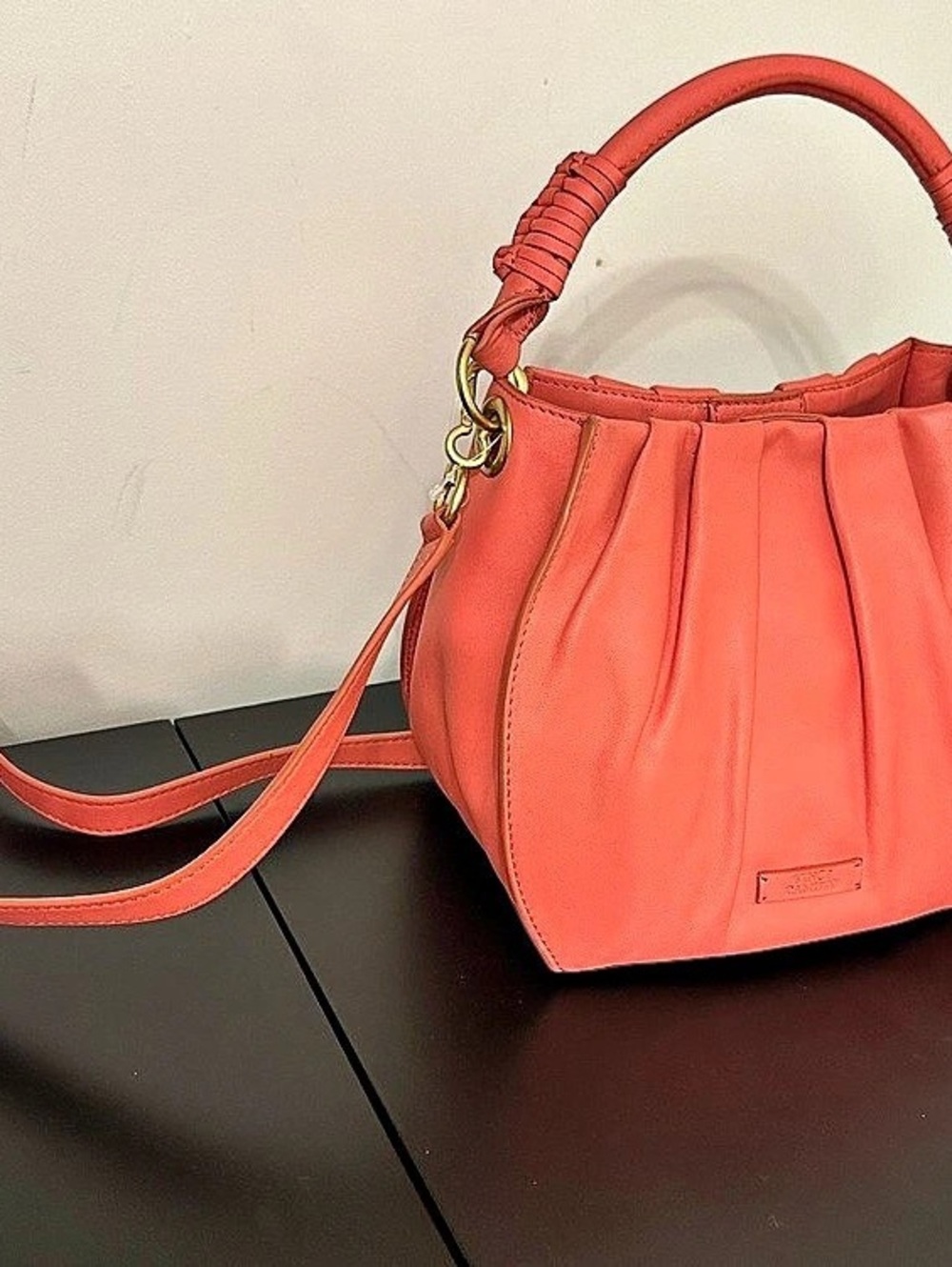 Vince Camuto Eriel Crossbody Pleated Shoulder Bag Pink